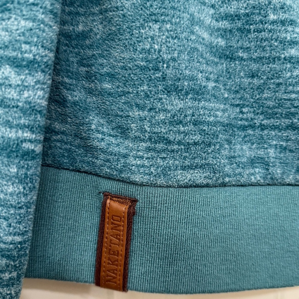 Naketano Hoodie Teal Brave New Word Owl Women’s Large - Picture 8 of 11